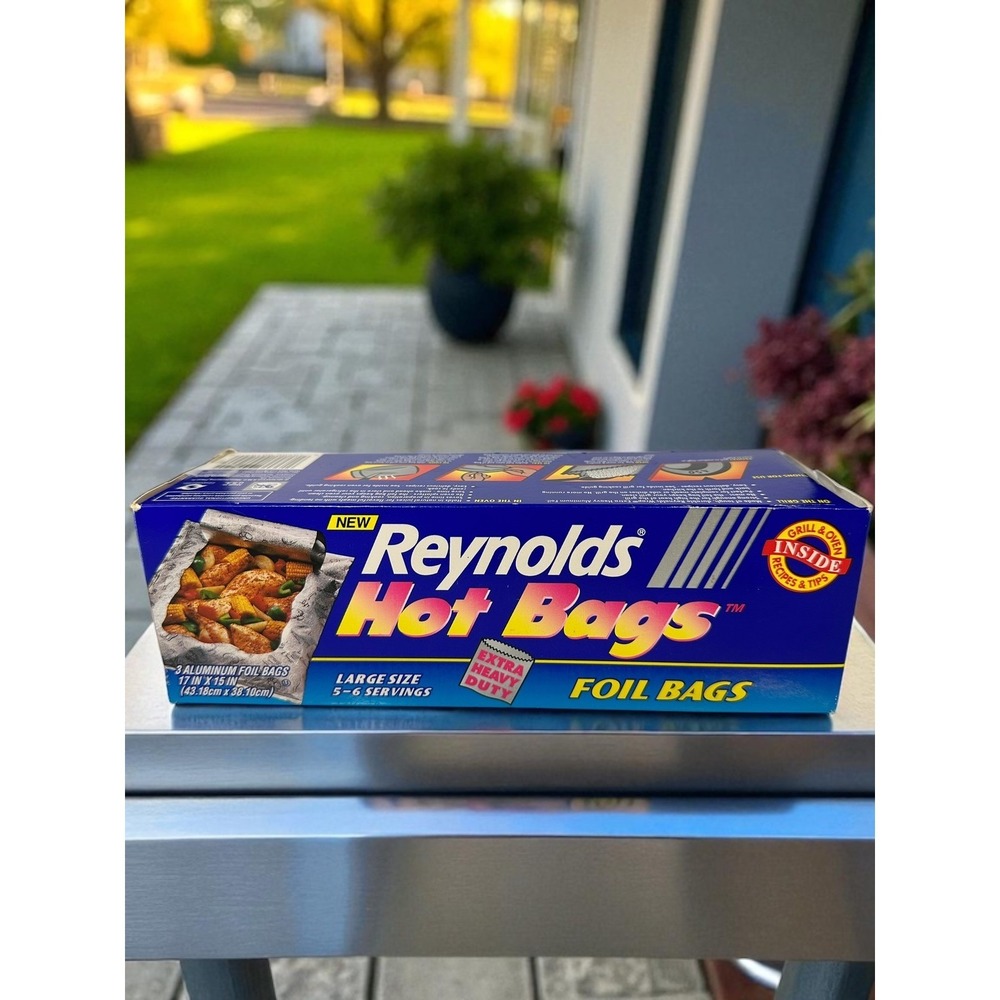 Reynolds Hot Bags Foil Cooking Bags Discontinued HTF Large Size Open Box 2/3